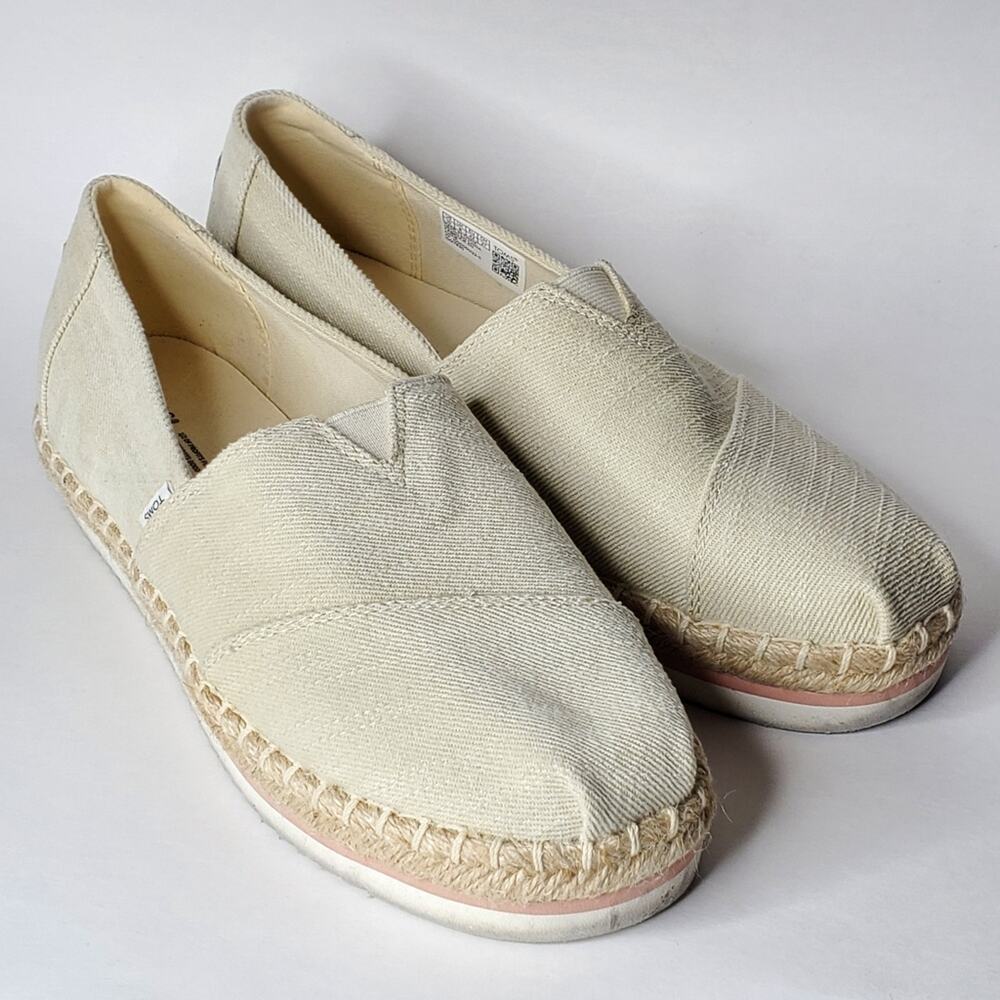 Toms Women's Alpargata Platform Espadrille Slip on Casual shoes Size 10